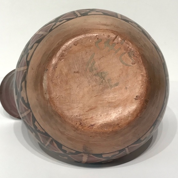VTG Chile Ivan Pottery Vessel Primitive Hand Painted Wedding Vase Double Spout 8 - Picture 11 of 15